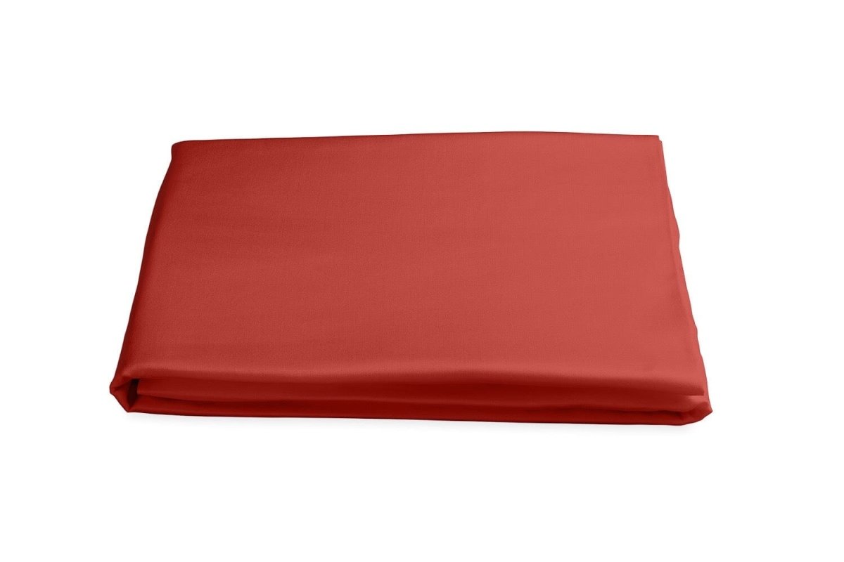 Fitted Sheet - Matouk Nocturne Sateen Bedding in Coral at Fig Linens and Home