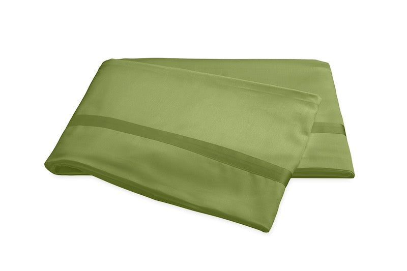 Matouk Nocturne Grass Green Flat Sheets - Fig Linens and Home - Matouk Bedding - Sateen