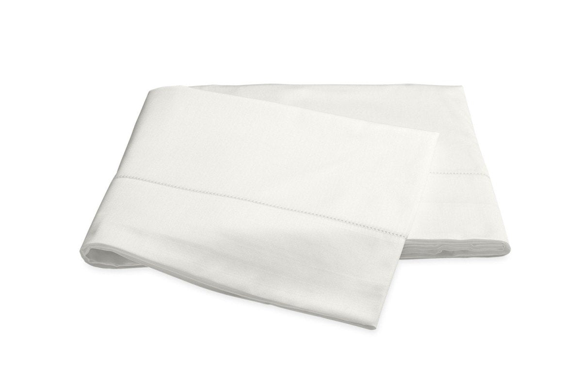 Nocturne Hemstitch Bone Flat Sheet | Matouk Sateen Bedding