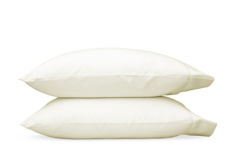 Nocturne Hemstitch Ivory Pillowcases | Matouk Sateen Bedding