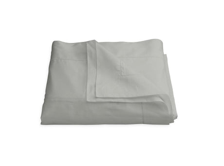 Nocturne Hemstitch Silver Duvet Cover | Matouk Sateen Bedding