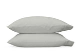 Nocturne Hemstitch Silver Pillowcases | Matouk Sateen Bedding