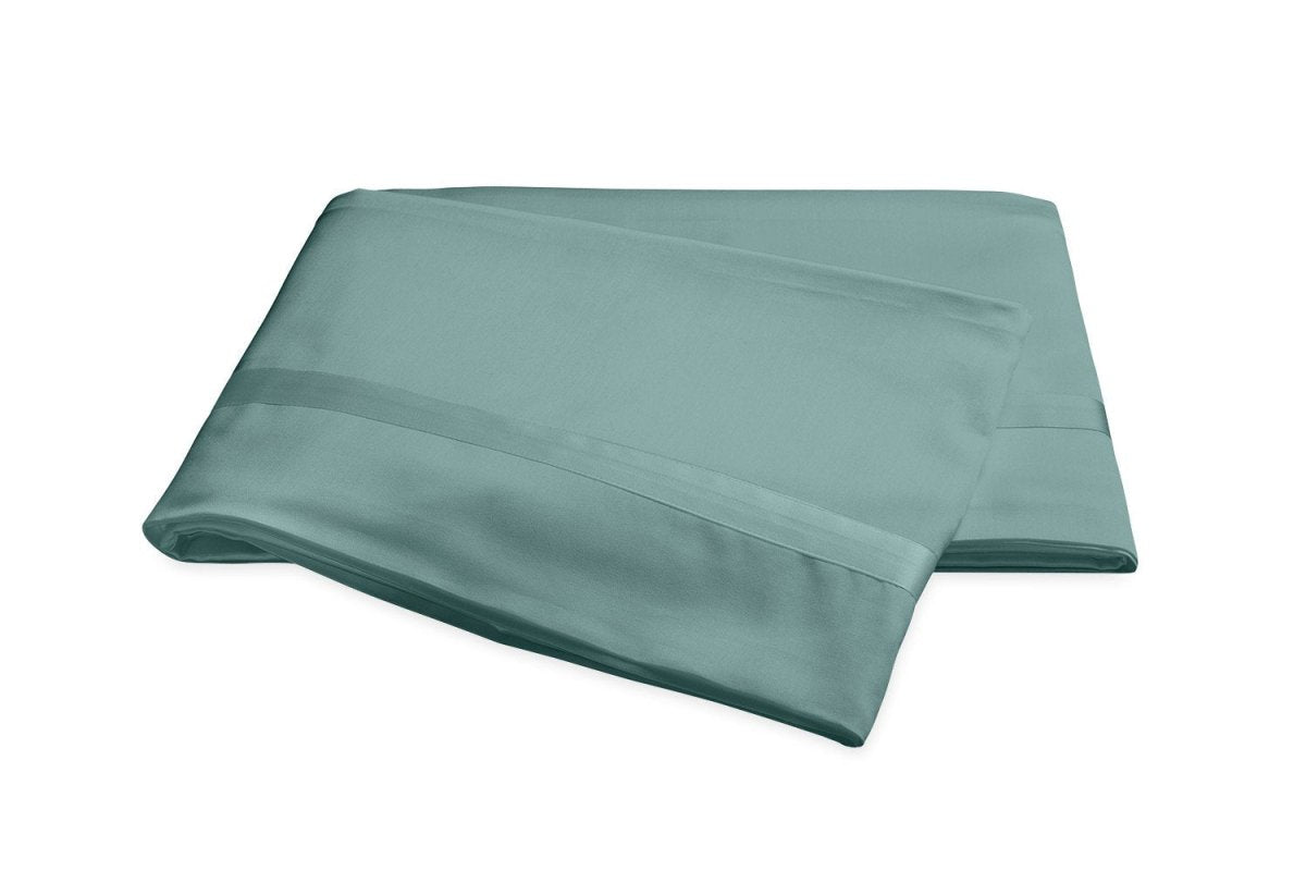 Matouk Nocturne Aquamarine Flat Sheet | Fig Linens