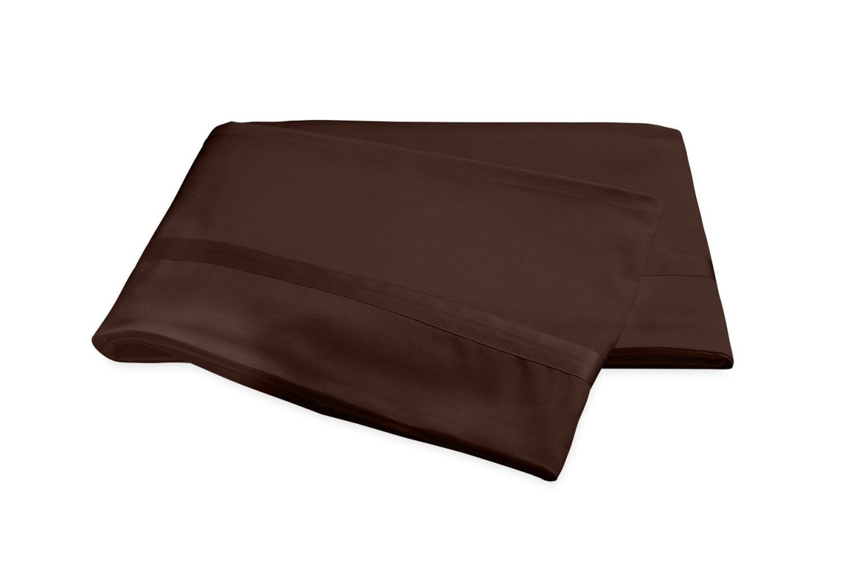 Matouk Nocturne Chocolate Flat Sheet | Fig Linens