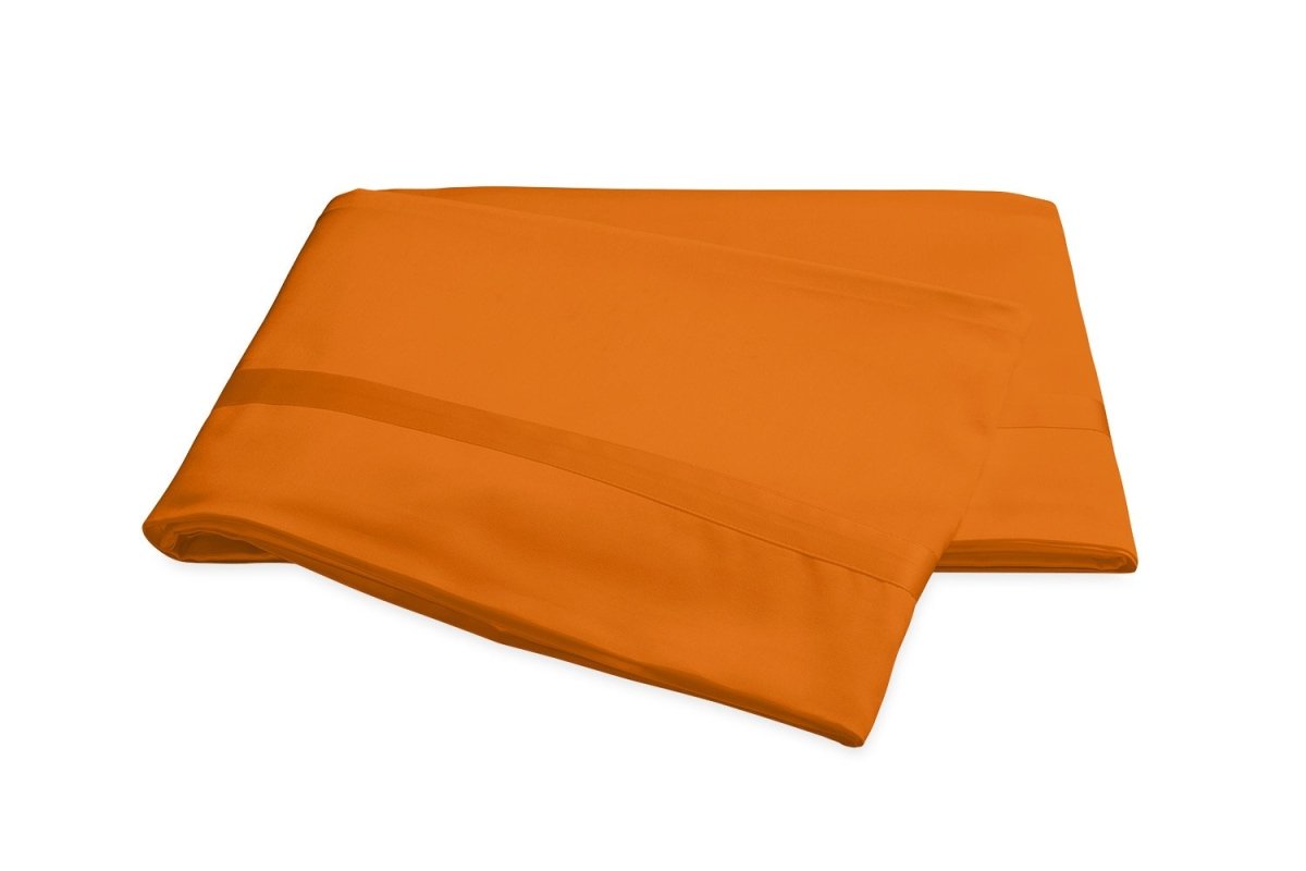 Matouk Nocturne Tangerine Flat Sheet | Fig Linens