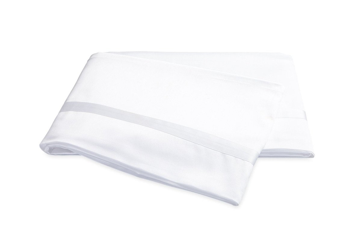 Matouk Nocturne White Flat Sheet | Fig Linens