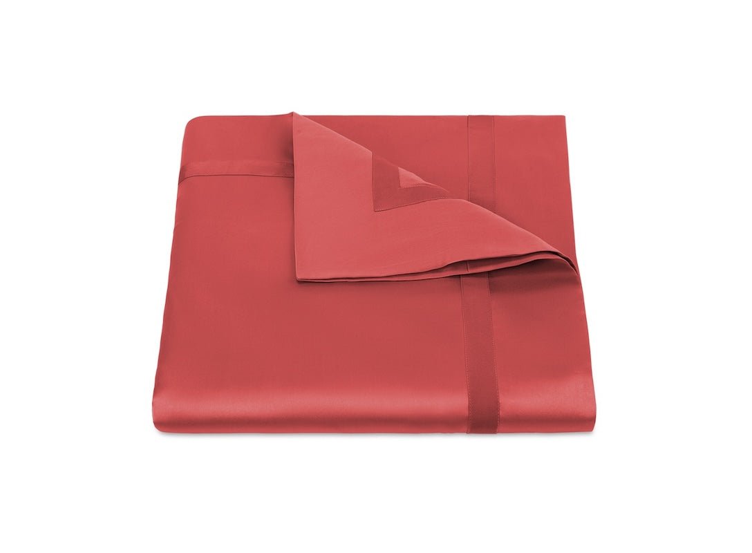 Duvet Covers - Matouk Nocturne Sateen Bedding in Coral at Fig Linens and Home