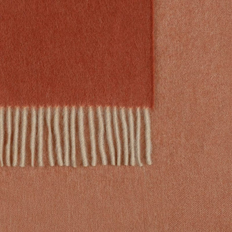 Cashmere Throw - Paley Luxury Cashmere Throw by Matouk -  Carnelian / Natural at Fig Linens and Home