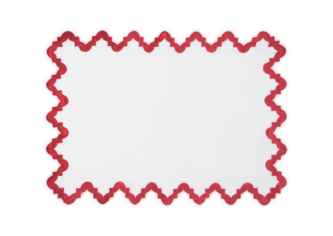 Placemat - Matouk Aziza Placemat in Scarlet Red at Fig Linens and Home