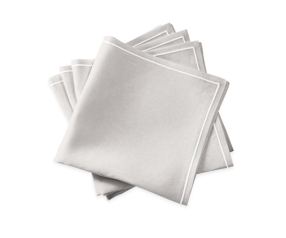 Matouk Satin Stitch Classic Grey Napkins | Casual Couture Table Linens