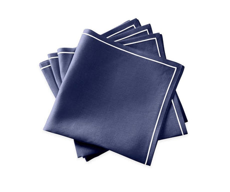 Matouk Satin Stitch Sapphire Napkins | Casual Couture Table Linens