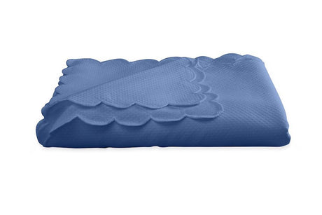 Azure Blue Tablecloth | Round Matouk Table Cloth - Savannah Gardens easy-care matelasse