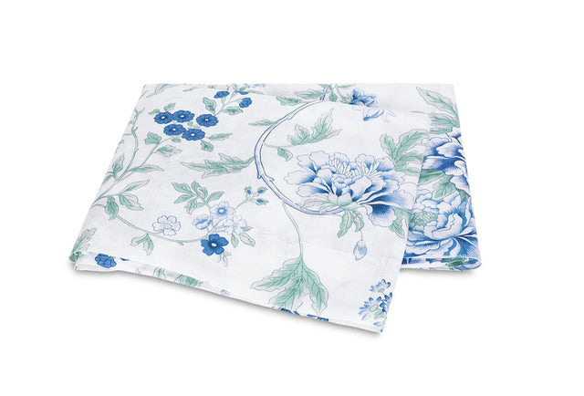 Flat Sheet - Simone Linen Sea Blue Schumacher Matouk Bedding at Fig Linens and Home