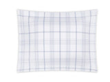 August Plaid Navy Blue Pillow Sham | Matouk Schumacher at Fig Linens and Home