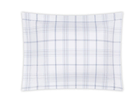 August Plaid Navy Blue Pillow Sham | Matouk Schumacher at Fig Linens and Home