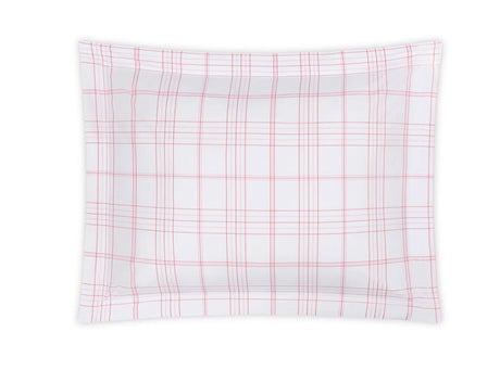 August Plaid Peony Pink Pillow Sham | Matouk Schumacher at Fig Linens and Home