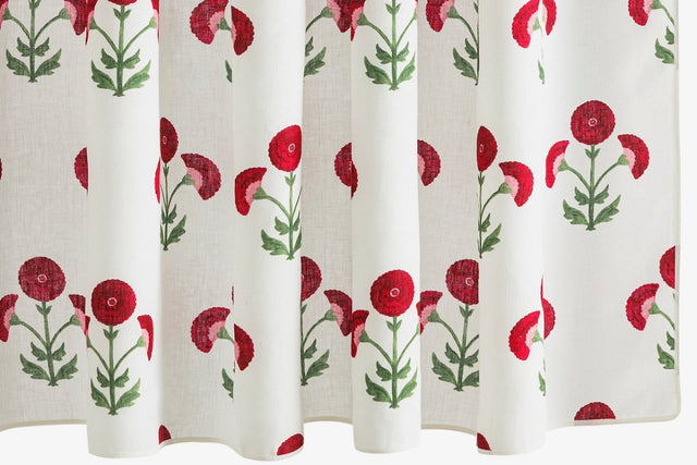 Gisele Shower Curtain in Scarlet by Matouk Schumacher at Fig Linens and Home