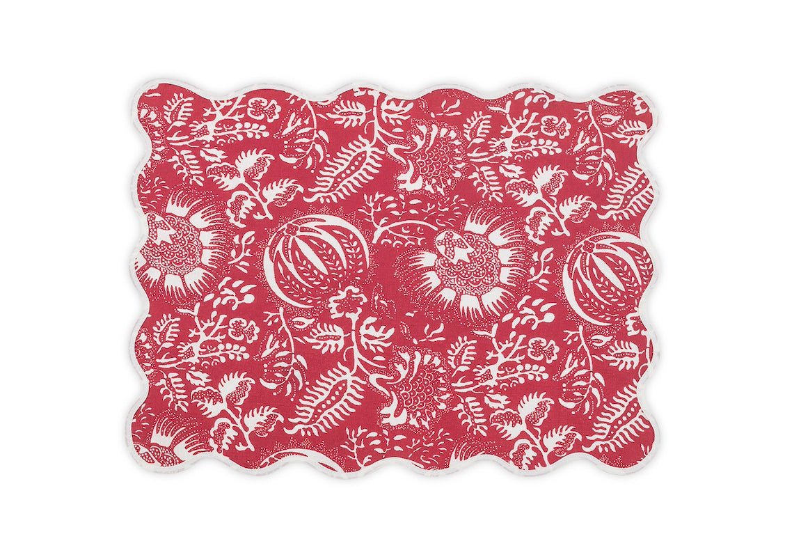 Placemat Rectangle - Granada Scarlet Red Placemats by Matouk Schumacher at Fig Linens and Home