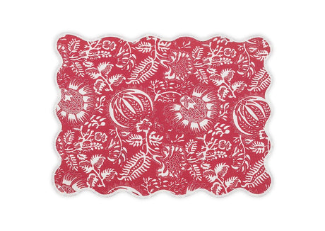 Placemat Rectangle - Granada Scarlet Red Placemats by Matouk Schumacher at Fig Linens and Home