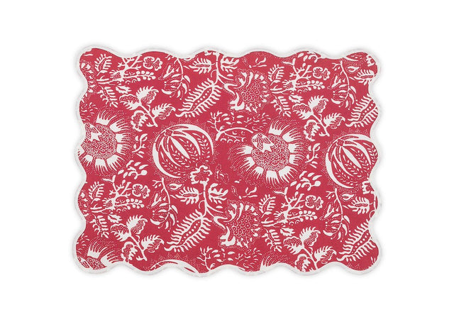 Placemat Rectangle - Granada Scarlet Red Placemats by Matouk Schumacher at Fig Linens and Home