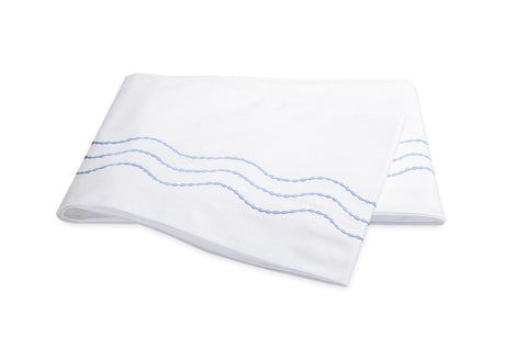 Matouk Serena Azure Flat Sheet | Fig Linens and Home