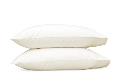 Matouk Sierra Hemstitch Ivory Pillowcases | Percale Bedding at Fig Linens