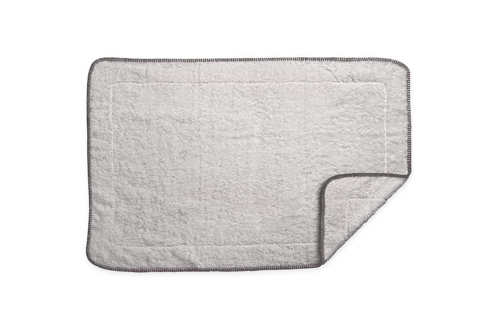 Matouk Whipstitch Pearl and Charcoal Tub Mats | Fig Linens