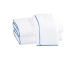 Cairo Bath Towels by Matouk | White with Azure Trim 