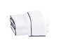 Cairo Bath Towels by Matouk | White with Navy Trim 