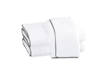 Cairo Bath Towels by Matouk | White with Smoke Gray Trim 