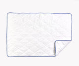 Cairo Quilted Tub Mat by Matouk | White with Azure Trim 