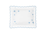 Hearts Mini Pillow in Bluebell - Matouk Baby Pillows at Fig Linens and Home