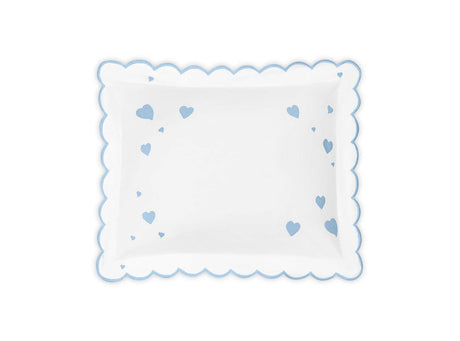 Hearts Mini Pillow in Bluebell - Matouk Baby Pillows at Fig Linens and Home