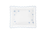 Hearts Mini Pillow in Cloud Blue - Matouk Baby Pillows at Fig Linens and Home