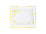 Hearts Mini Pillow in Lightning Yellow - Matouk Baby Pillows at Fig Linens and Home