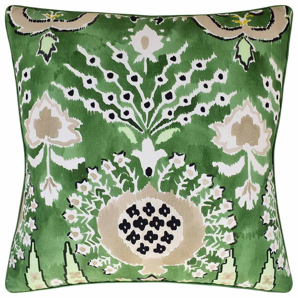 Mendoza Suzani Green - Throw Pillow by Ryan Studio