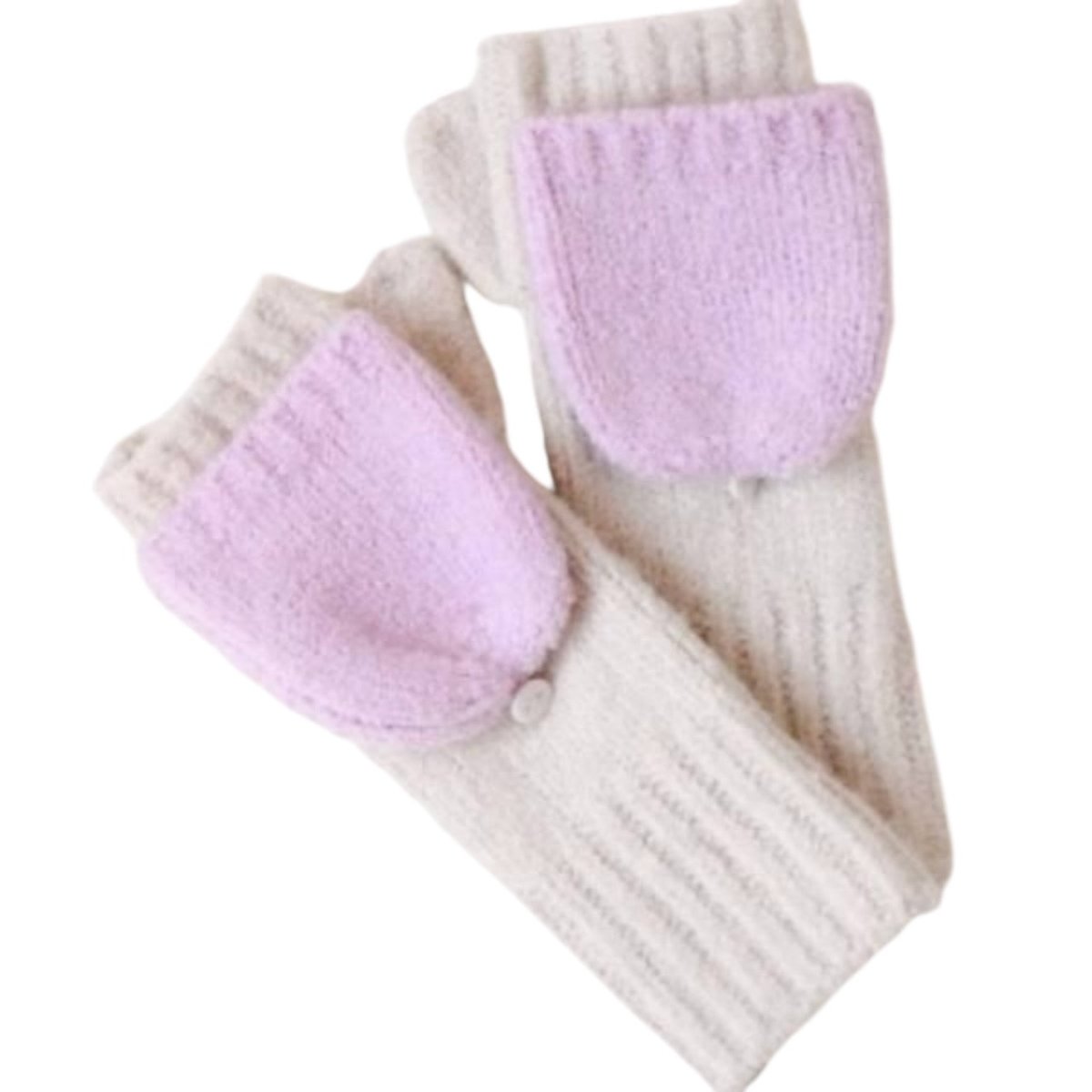 Snow Bunny Flip Top Mittens - Lilac / Fawn by Mersea