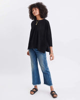 Mer-sea Catalina Slub Tee Black T-Shirt - Fig Linens and Home