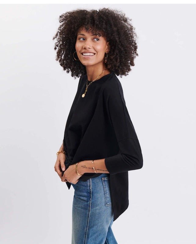 Black Tee Shirt - Catalina Slub Tee by Mer-Sea at Fig Linens and Home