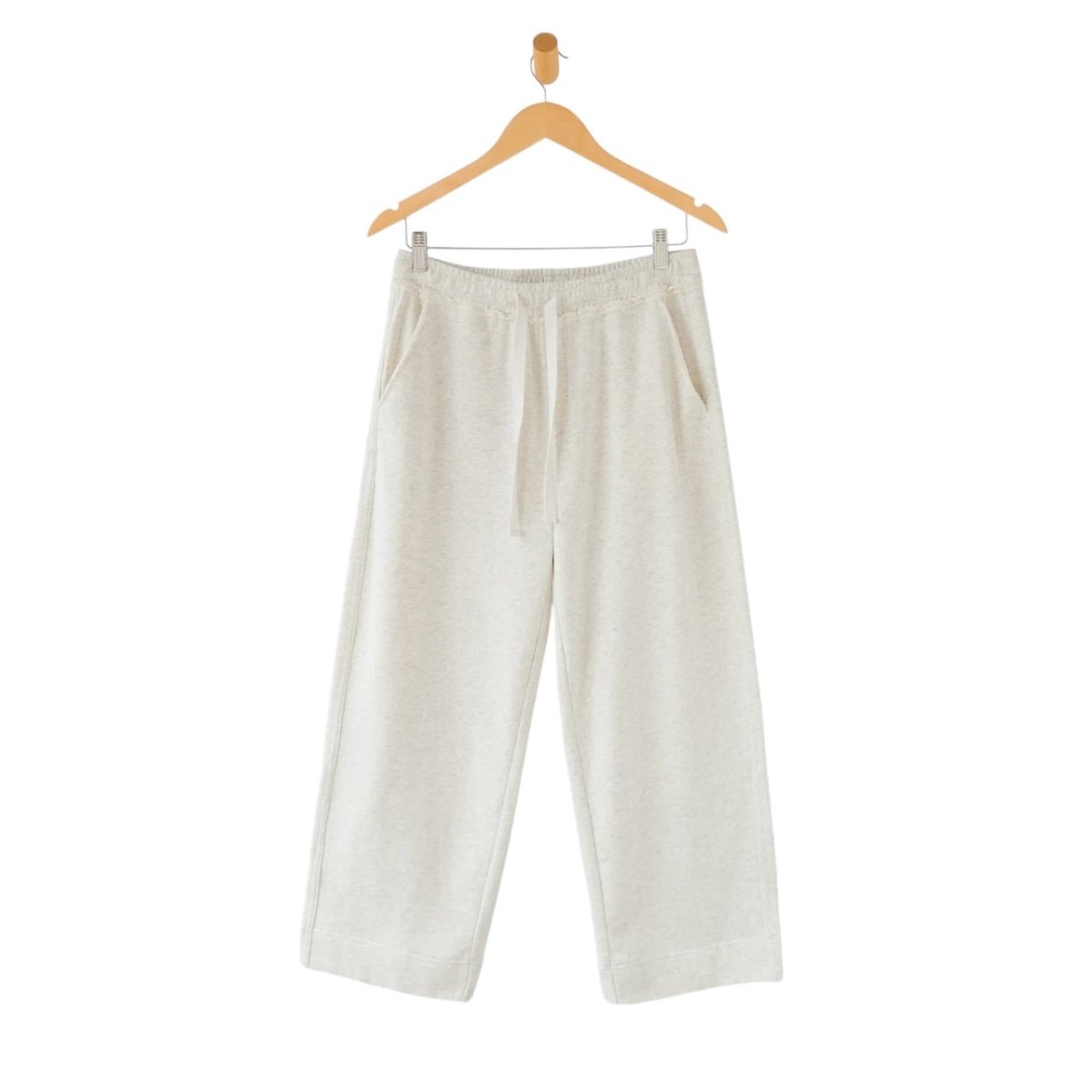 Sweatpant - Frenchie Wide Leg Pant Ash Heather by Mersea | French Terrycloth  - Hanging View