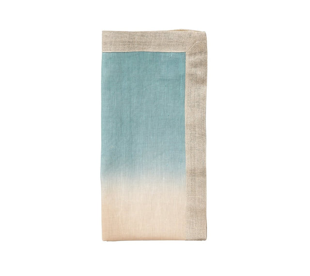 Dip Dye Napkin in Natural & Seafoam by Kim Seybert at Fig Linens and Home