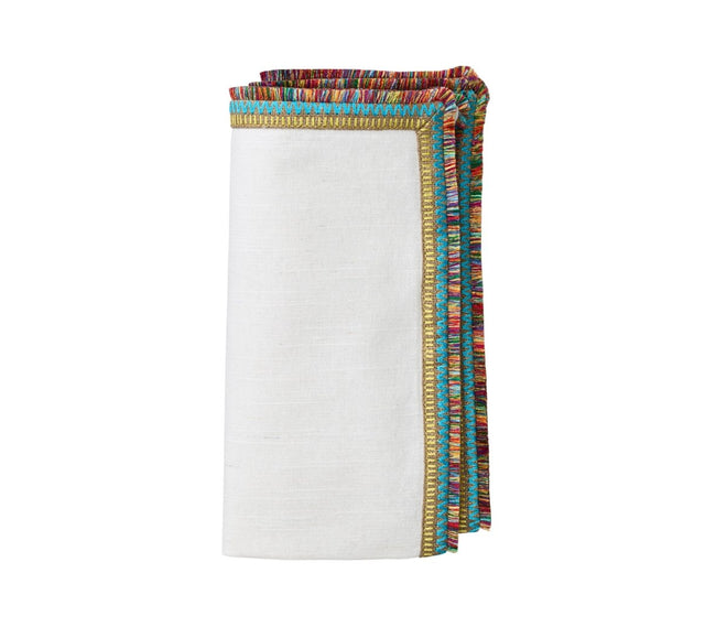 Spectrum Napkin in White & Multi by Kim Seybert at Fig Linens and Home