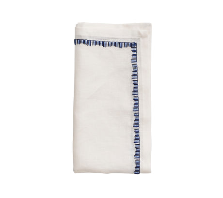 Filament Napkin in White & Navy by Kim Seybert at Fig Linens and Home