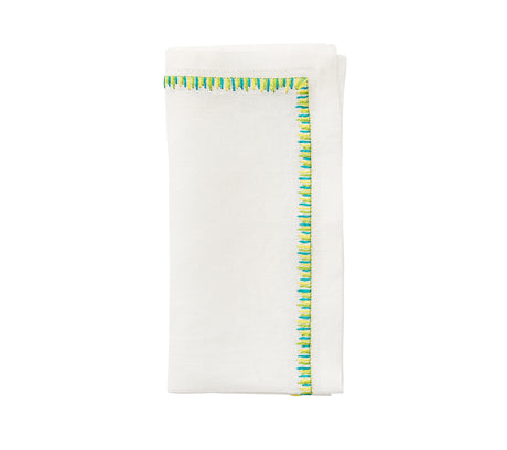 Filament Napkin in White, Yellow & Green by Kim Seybert at Fig Linens and Home