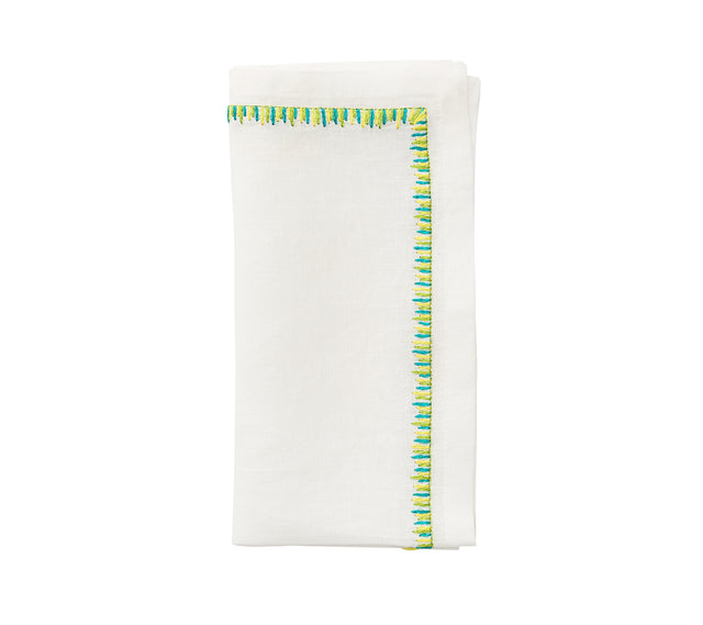 Filament Napkin in White, Yellow & Green by Kim Seybert at Fig Linens and Home