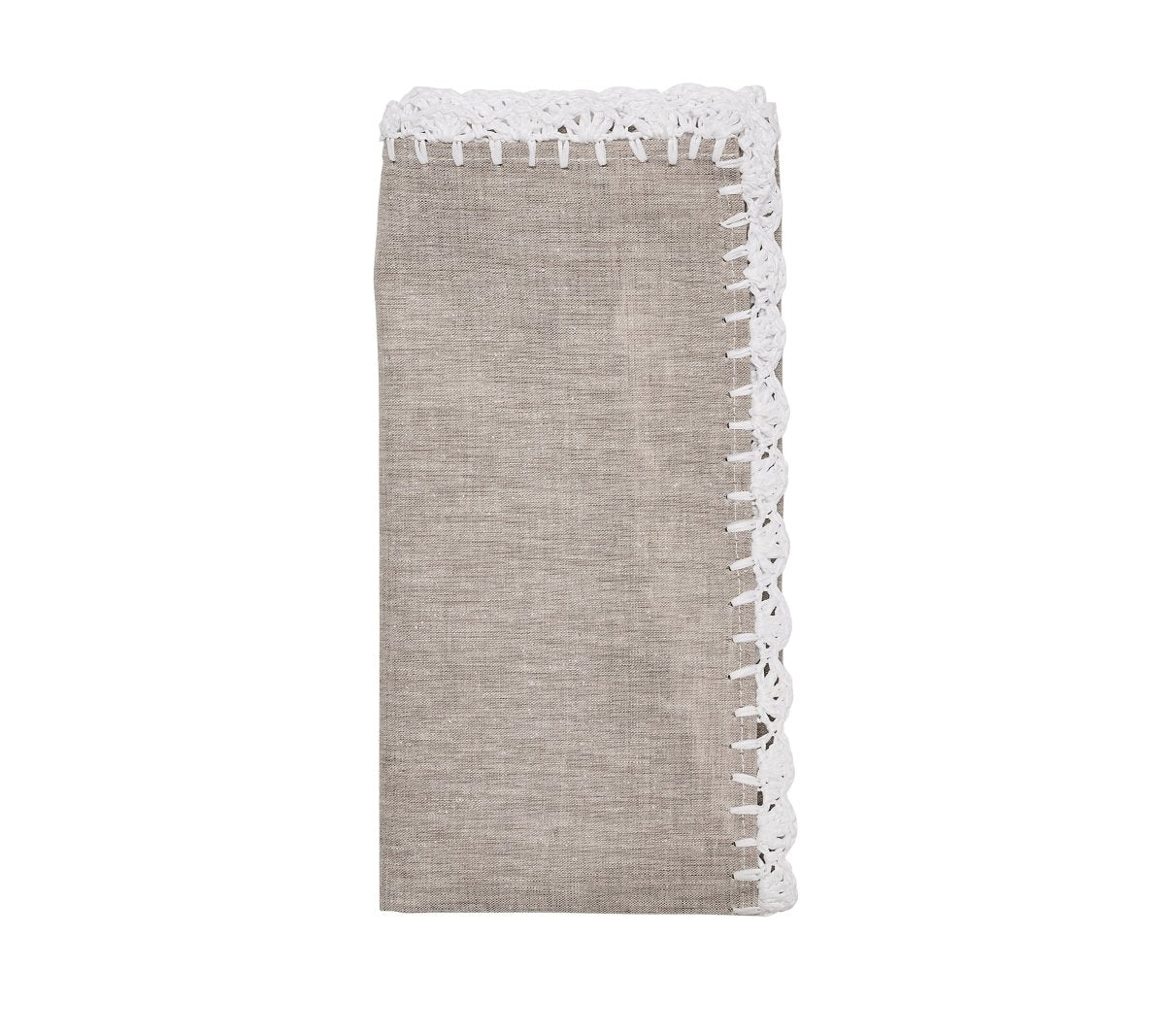 Shell Edge Napkin in Gray & White by Kim Seybert at Fig Linens and Home