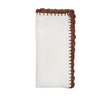 Shell Edge Napkin in White & Brown by Kim Seybert at Fig Linens and Home