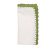 Shell Edge Napkin in White & Green by Kim Seybert at Fig Linens and Home