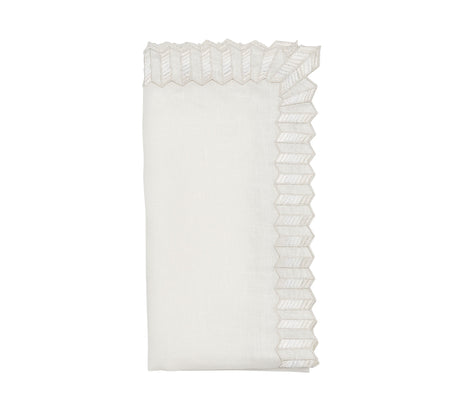 Lumina Napkin in White by Kim Seybert at Fig Linens and Home