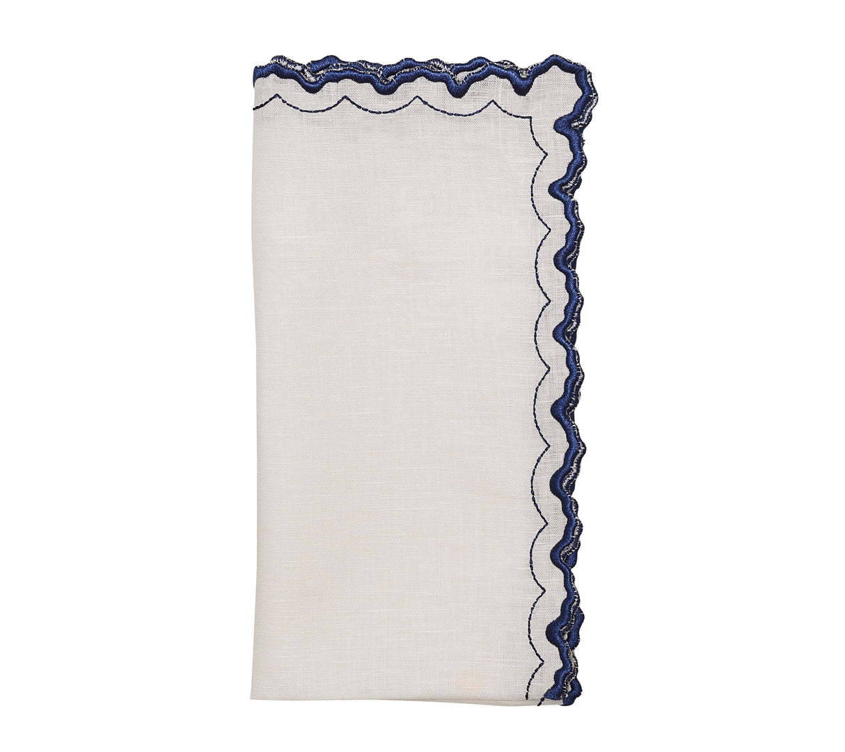 Arches Napkin in White & Blue by Kim Seybert at Fig Linens and Home